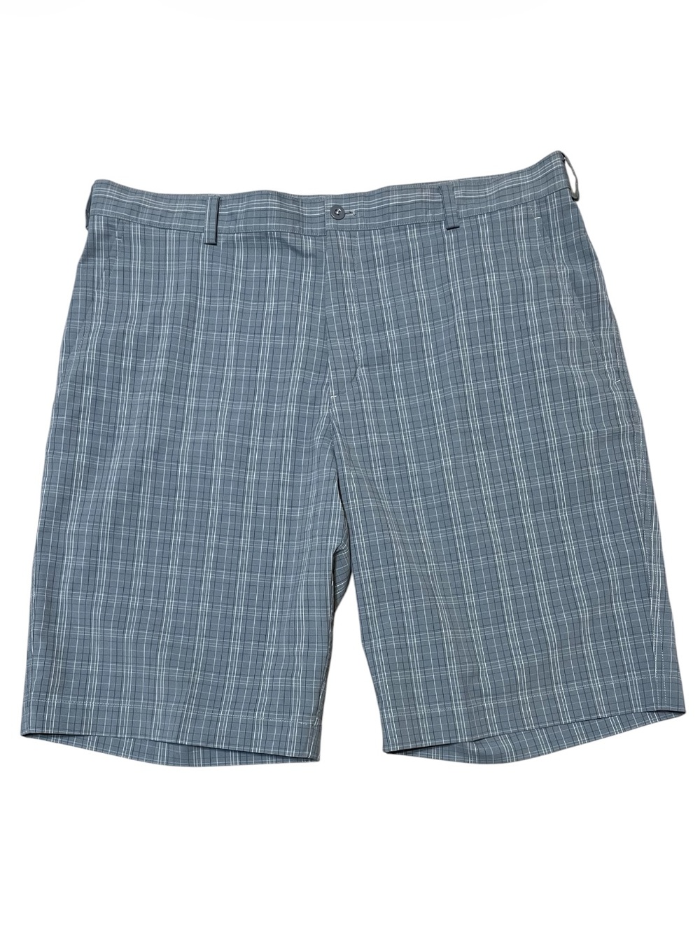 Men's Nike Dri-FIT UV Plaid Golf Chino Shorts Blue Gray Size 38